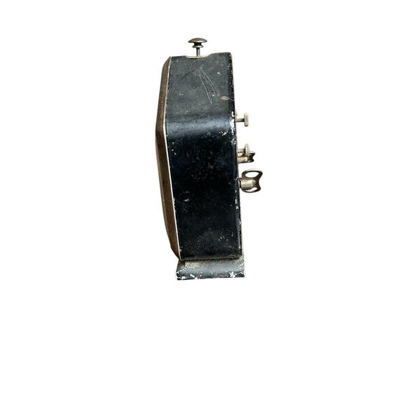 Antique Ingraham 8 Day GABLE Alarm Clock Metal With Glass Intact Retro Preloved - Picture 10 of 10